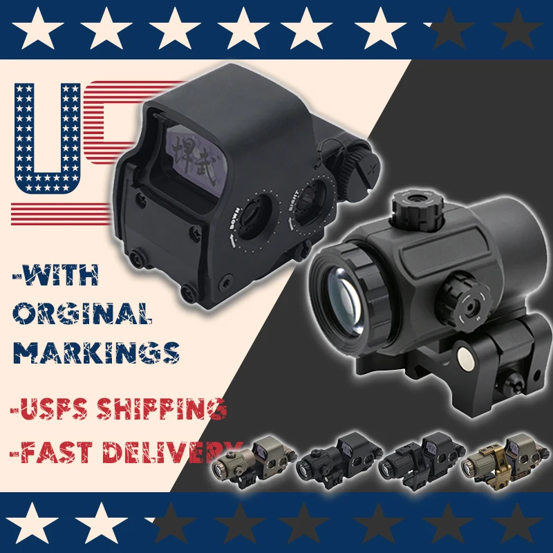 

Holy Warrior US Flag Version EXPS3-0 558 Holographic Sight G43 3X Magnifier with Fast Riser and FTC Mount Hunting Accessories