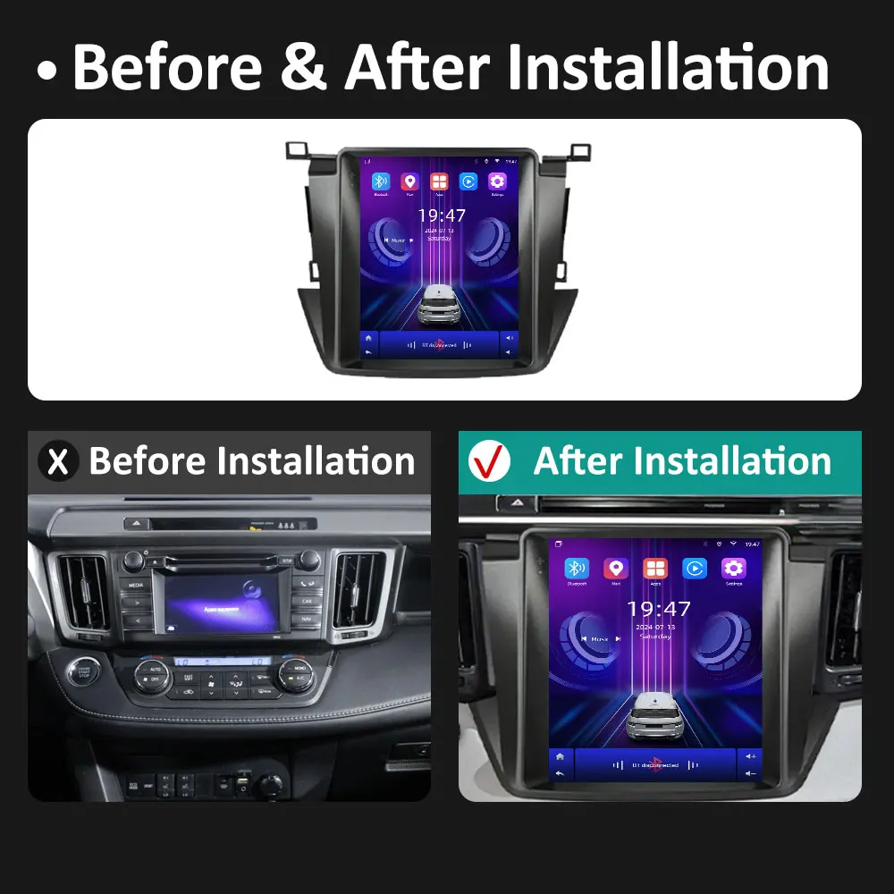 Navegación GPS estéreo DSP para Toyota RAV4 2013 2014 2015 2016 2017 2018 sistema inteligente inalámbrico Carplay Android Bluetooth 4G