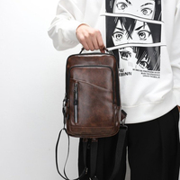 Pu Leather Large Capacity Korean Version Multifunctional Shoulder Crossbody Bag Waist Bag Chest Bag for Men