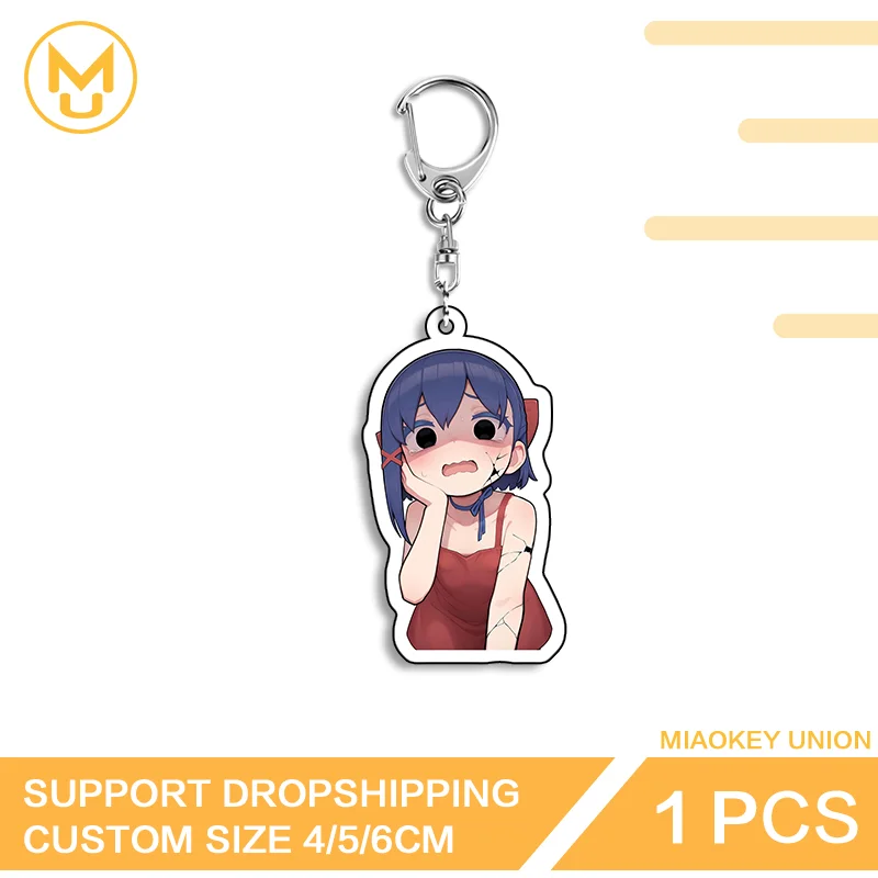 Mita Kawaii Double Sided Acrylic Keyring Customizable Simulated Practical Lightweight Personality Fashion Simple Daily Accessory