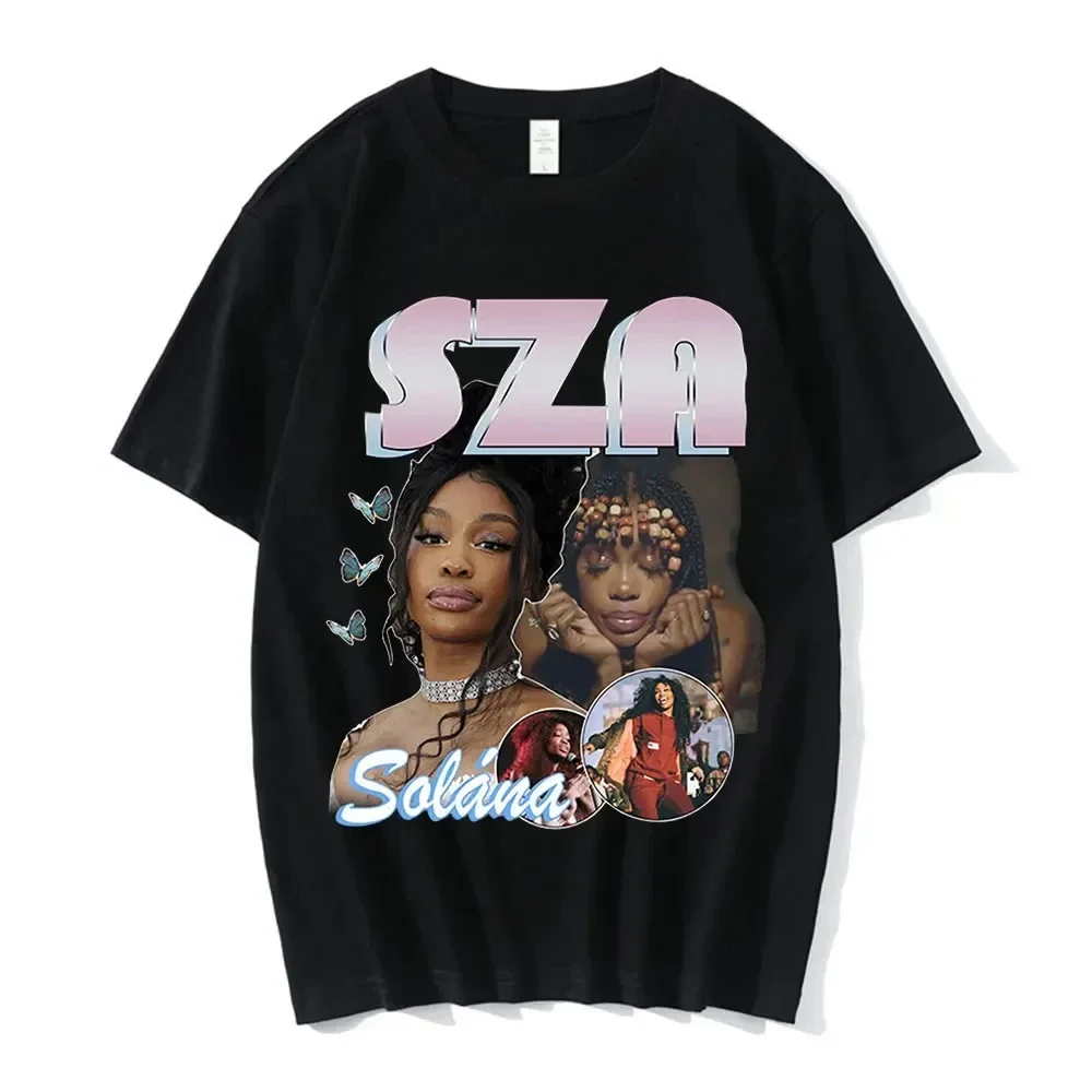 Summer SZA Printed Men T-shirts Fashion T-shirt Cotton Hip Hop Rapper 90s Casual Tees Short Sleeve Hip Hop Oversized Streetwear