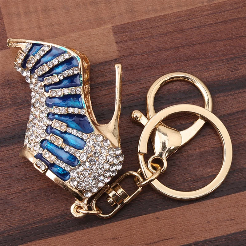 High Heel Shoes Pendant Keychain Rhinestone Keyring Key Holder Decor Charms Bag Car Key Ring Ornaments Pendant