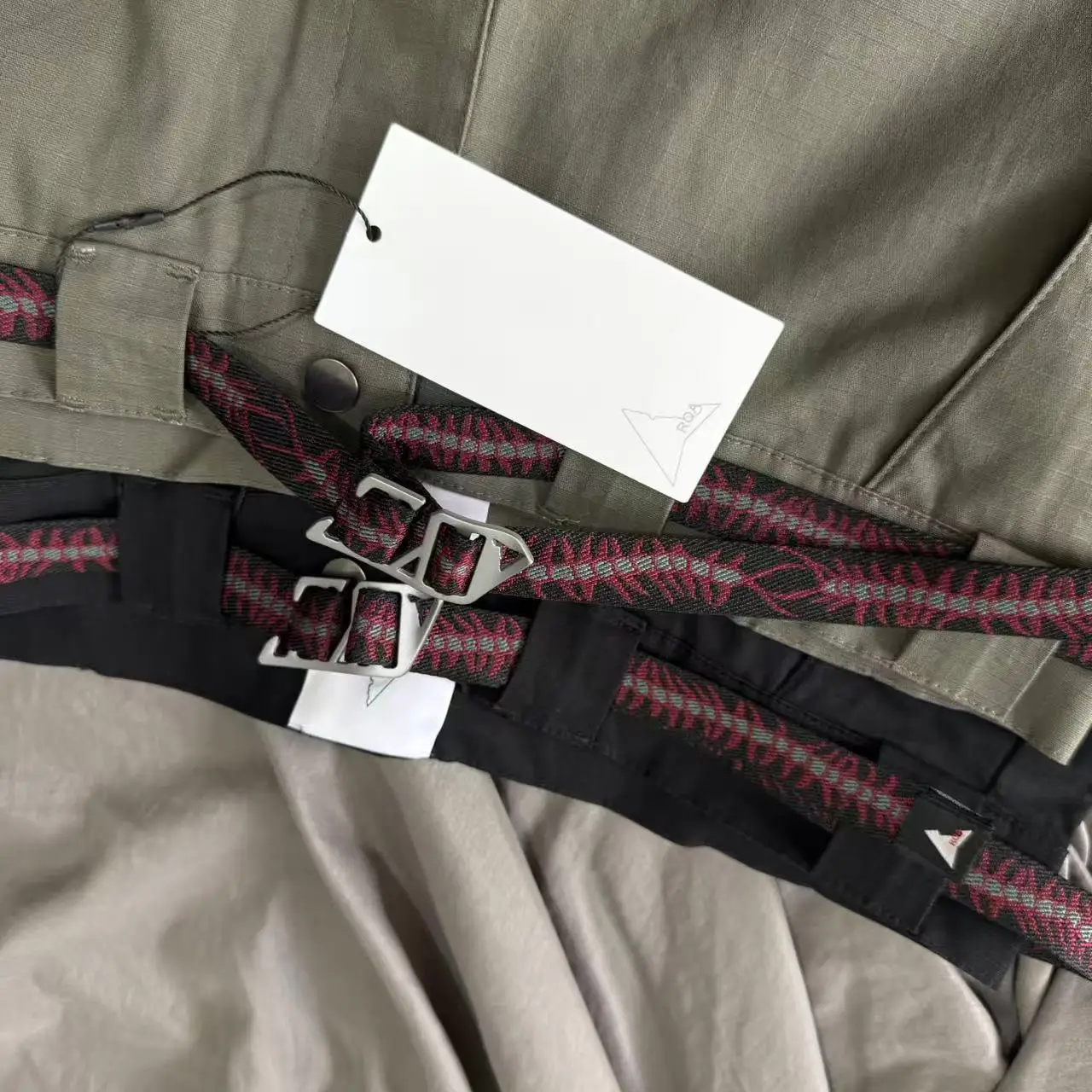 Casual Loose Cotton Twill Outdoor Waist Belt Style Men's Straight Leg Pants Unisex All-Match Neutral Style Autumn Zipper Fly