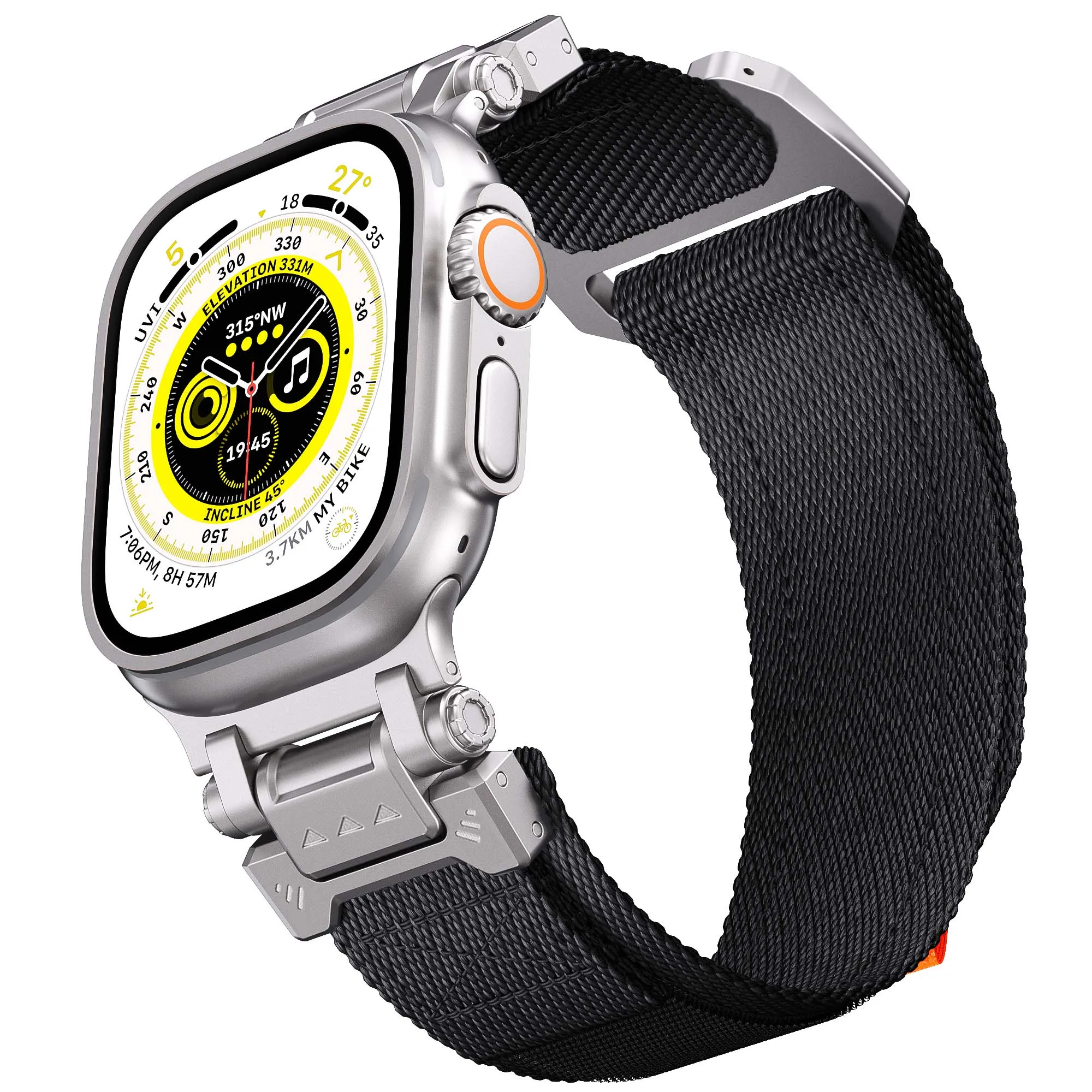 Sport Woven Nylon Strap for Apple Watch Ultra Band 49mm 45mm 42mm 44 mm Metal Bracelet IWatch series 9 7 6 5 4 8 se bands 44mm