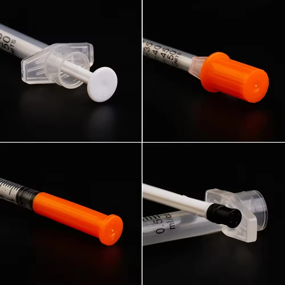 200 Stück Einweg-Insulinspritzen, 1 ml, U-100, verschiedene Größen, 29G/30G/31G, einzeln verpackt, für Labor und zur Fütterung von Haustieren. – Detail 3