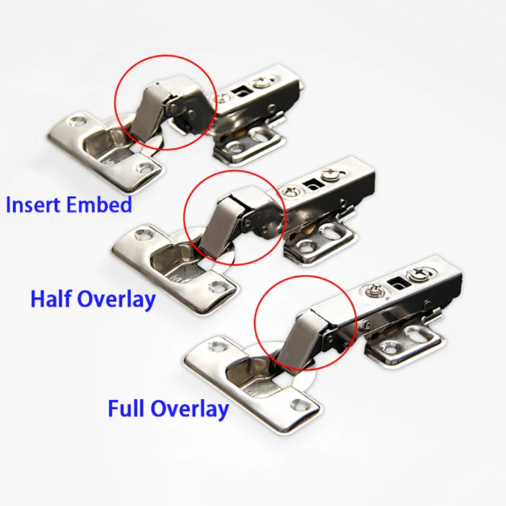 1Pcs 304 SS Hinge Thick 1.2MM Ten Gears Damping Hydraulic Buffer Hinge Spring Cabinet Door DIY Hardware Hinge Three-Stage Force