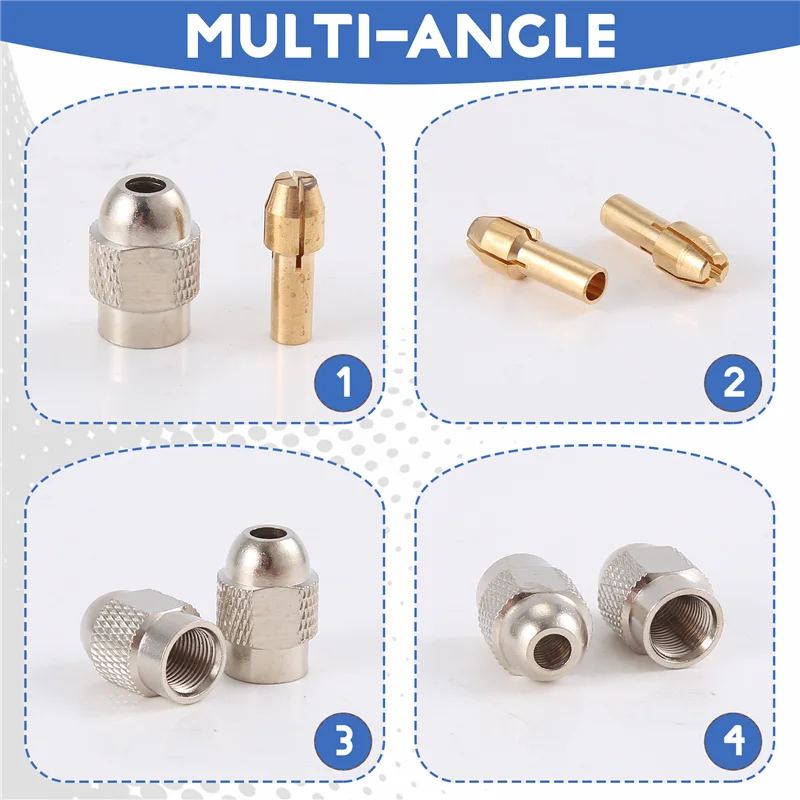 

ABRW-10 шт. латунная цанга для Dremel, замена 4485, набор инструментов для быстросменной роторной дрели с двумя металлическими сменными цангами