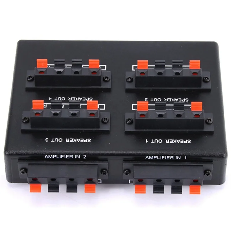 SP-24 Mini 2-In-4-OUT Stereo Audio Selector Amplifier Switcher Kotak Speaker Splitter-POS