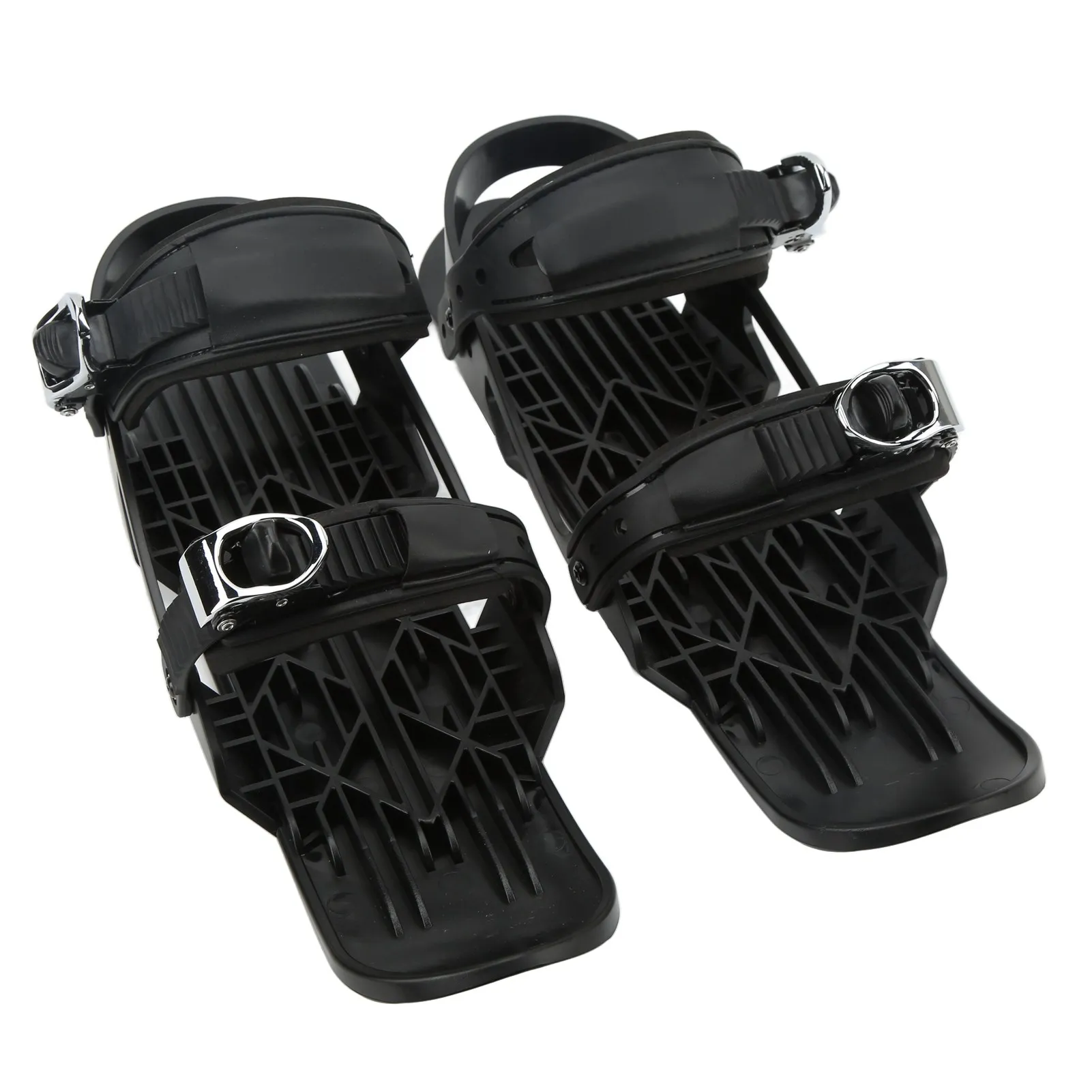 Mini Ski Shoes Black Free Size Adjustable Binding Outdoor Mini Snowboard Ski Boots for Forest Trails