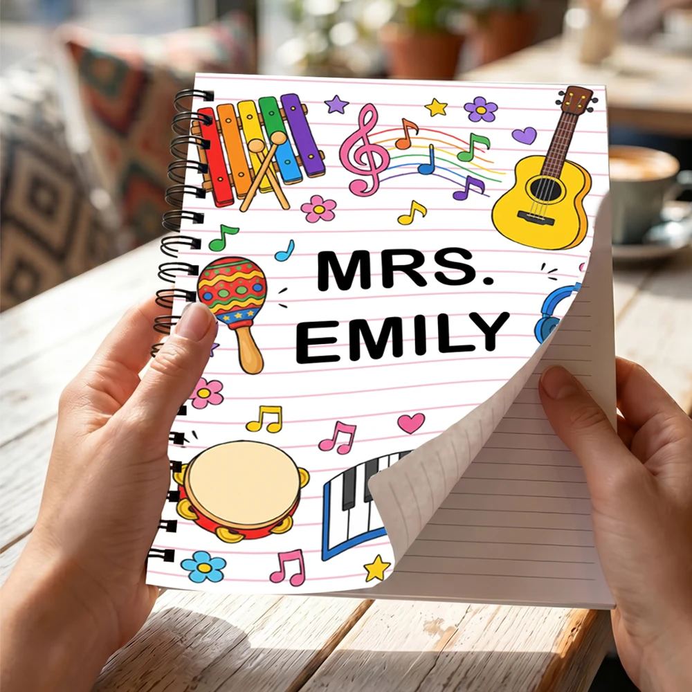 Custom Name Text Spiral Notebo - огляд і ціна Musical Instrument With Names
