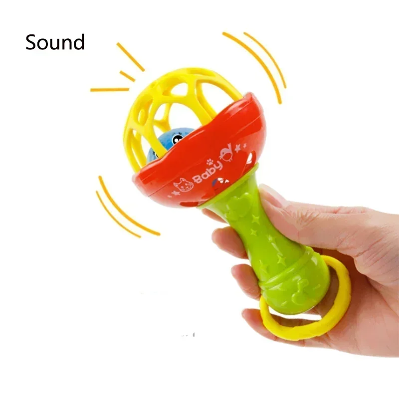 NEW Rattles Baby Teether Infant Toys Plastic Infant Newborns Hand Bell Rattle Stick Sound Sensory Toys Educational Baby Toy