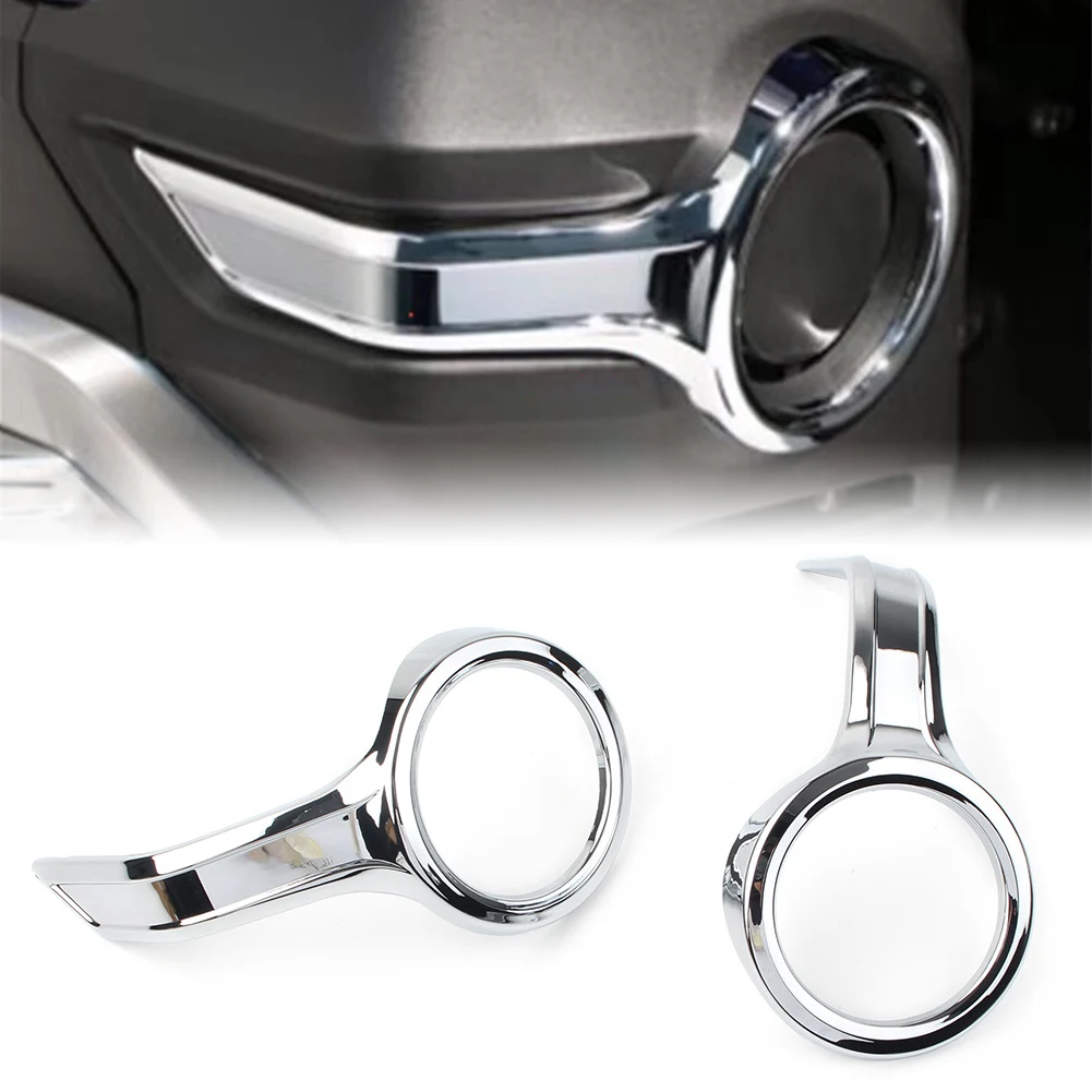 2Pcs Chorme Motorcycle Front Fog Lamp Bezel Trim Rings Decorative For Honda GL1800 Goldwing 2018 2019 2020 Gold Wing GL 1800