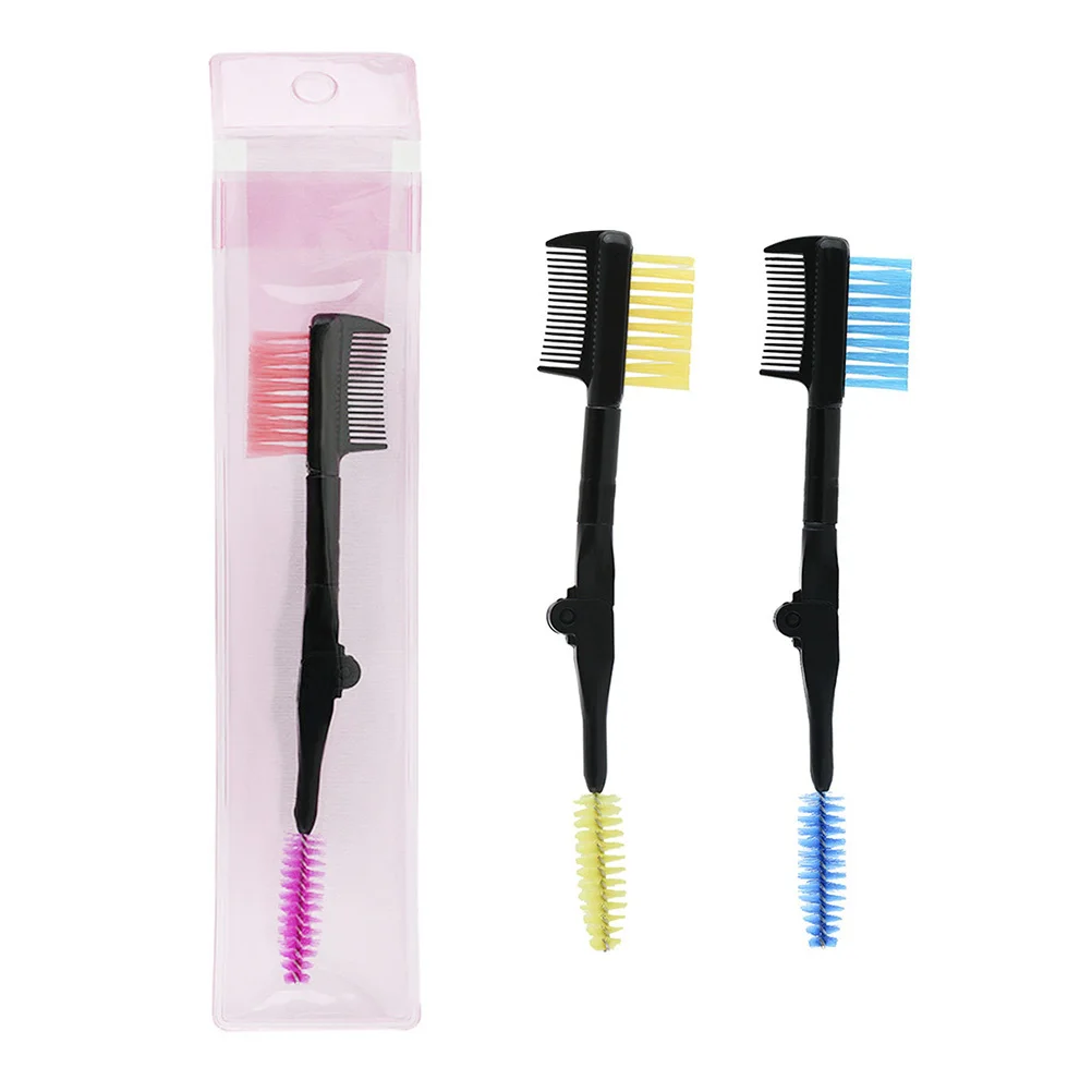 

3Pcs Portable Foldable Eyebrow Brush Comb Set Two in One Tool for Neat Brows Easy to Carry Stylish Handle Eyebrow Care Essential