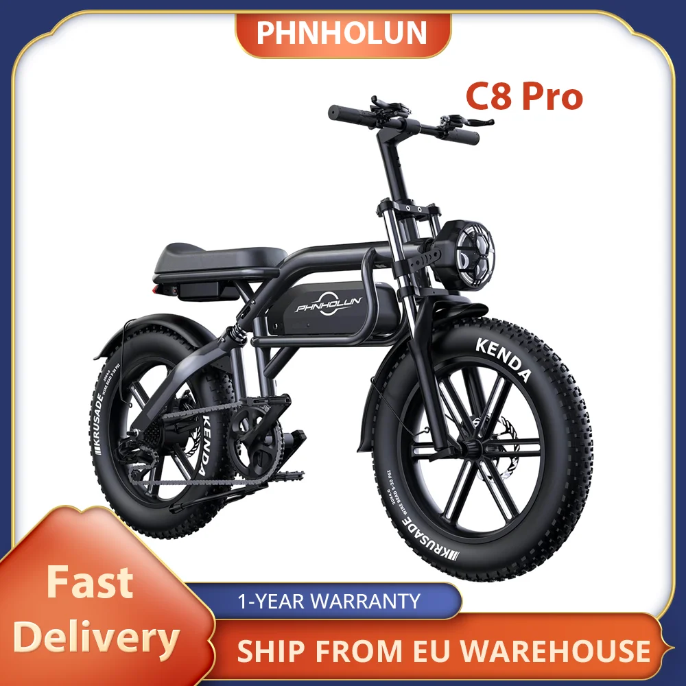PHNHOLUN C8 Pro Elektrikli Bisiklet: 2000 Watt Motor, 48V 20Ah Batarya ve 60 km/sa Hızla Yolculuk