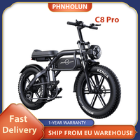 PHNHOLUN C8 Pro Electric Bike, 1500W Motor, 48V 20Ah Battery, 20*4.0-inch Fat Tires, 60Km/h Max Speed, 190km Range, Suspension