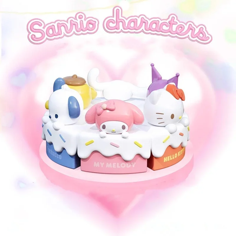 Hello Kitty Cake Specified Blind Box Kuromi Cinnamoroll Family Cake Series Shaped Storage Box Cute Ornament Cartoon Toy Gift