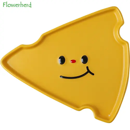 사랑스러운 만화 세라믹 접시 식기 디저트 디너 플레이트 귀여운 강아지 곰 치즈 아이스크림 주방 도구 가정용 선물