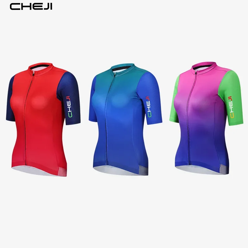 CHEJI Cycling Jerseys 2024 Summer Bicicletas Bike Specialized Women\'s Clothing Short-sleeved Tops Quick-drying Breathable New