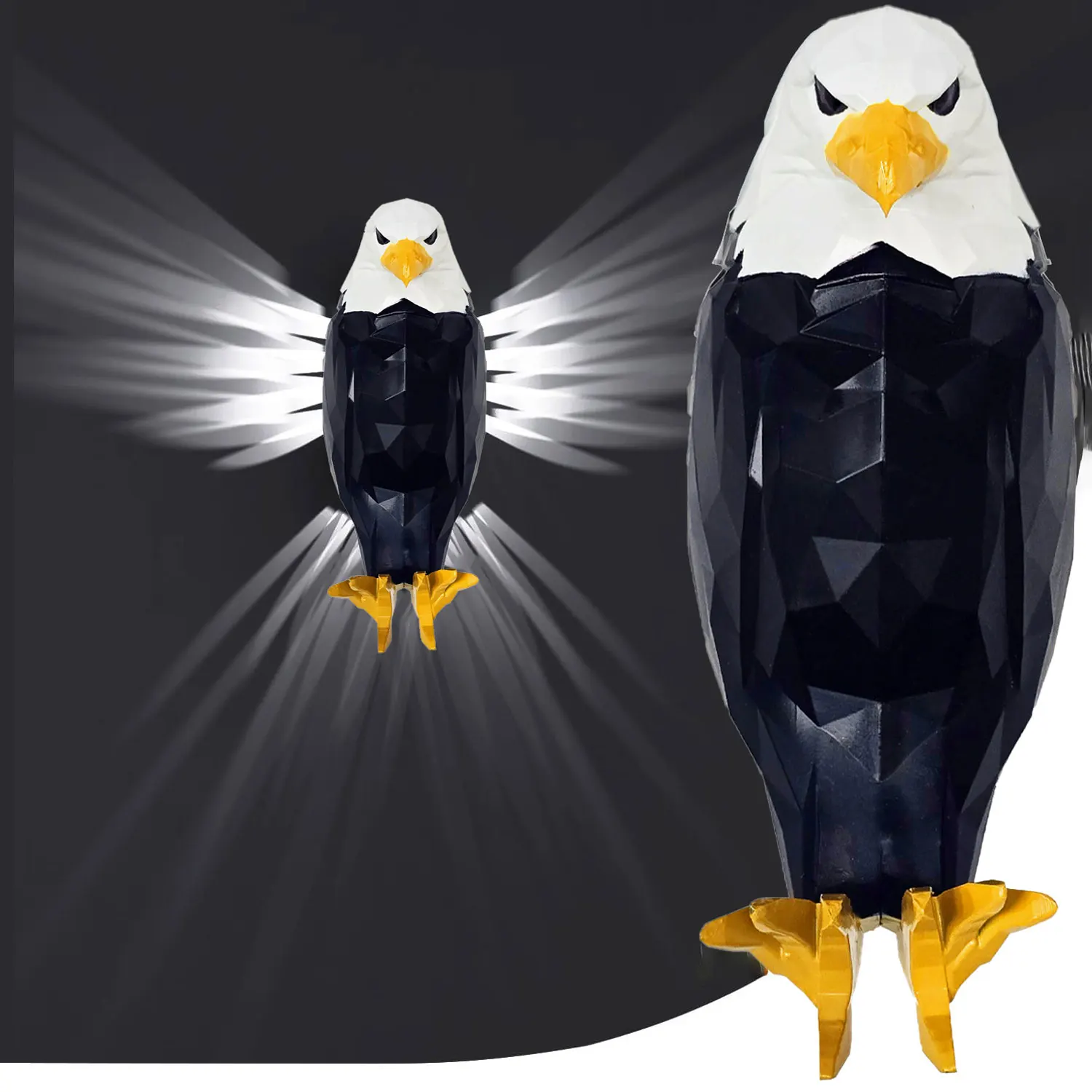 Bald Eagle Wall Light, Wall-Mounted Eagle Lamp for Bedroom, Living Room, Hallway, Battery Operated Eagle Light