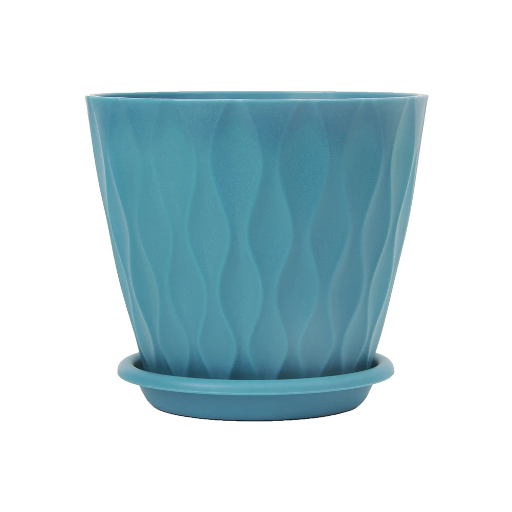 

Easy Maintenance Flower Container Plant Container Brown Wavy Pattern Flower Pot Practical Pot Holder Easy To Clean