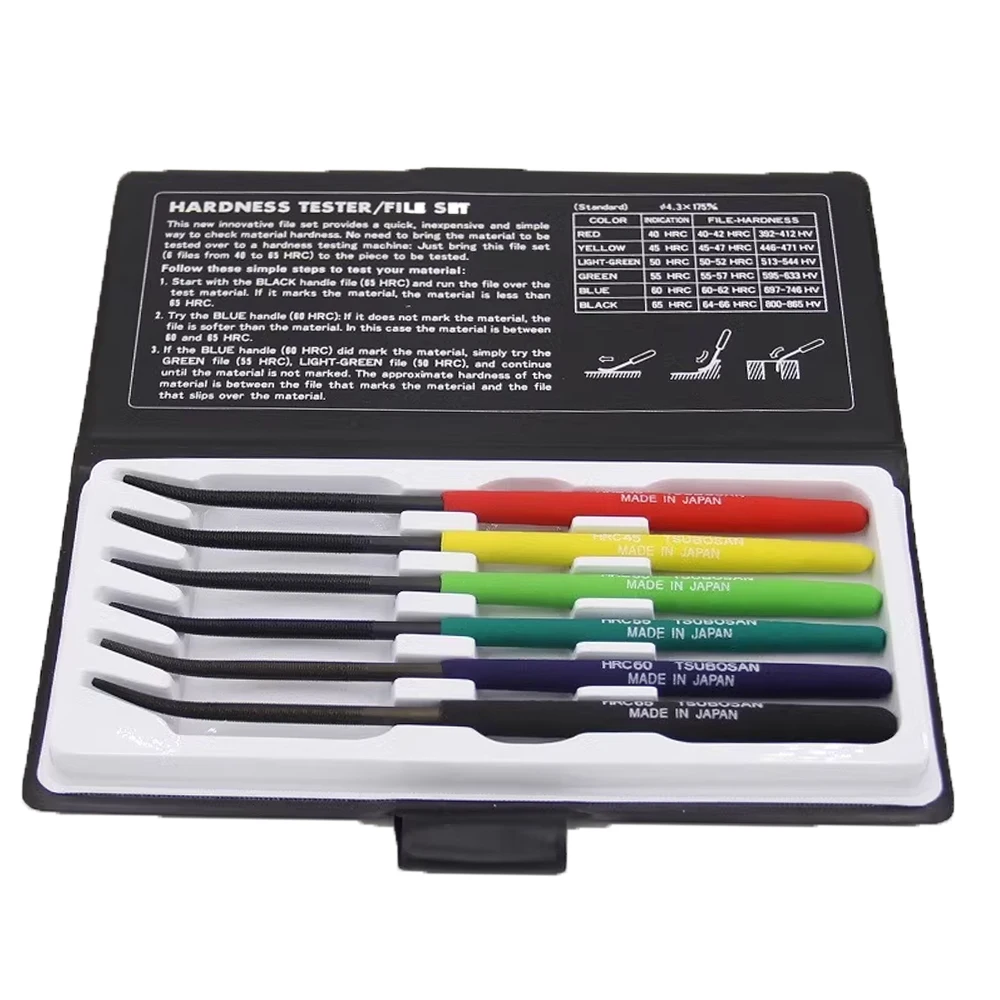 

6Pcs Hardness Tester Checker File HRC40-HRC65 Set