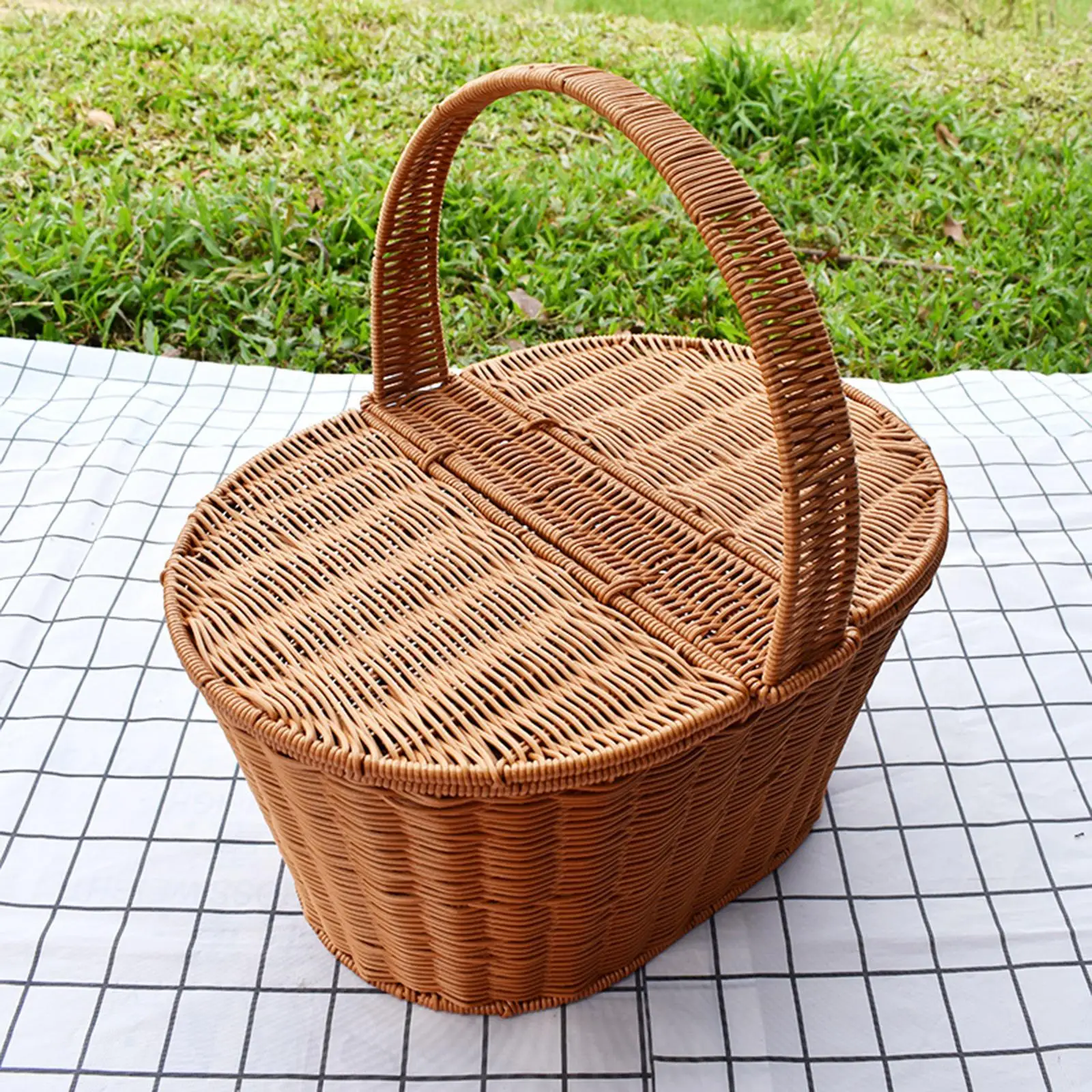 Woven Storage Basket with Handles Nesting Basket Bin Multifunction Large