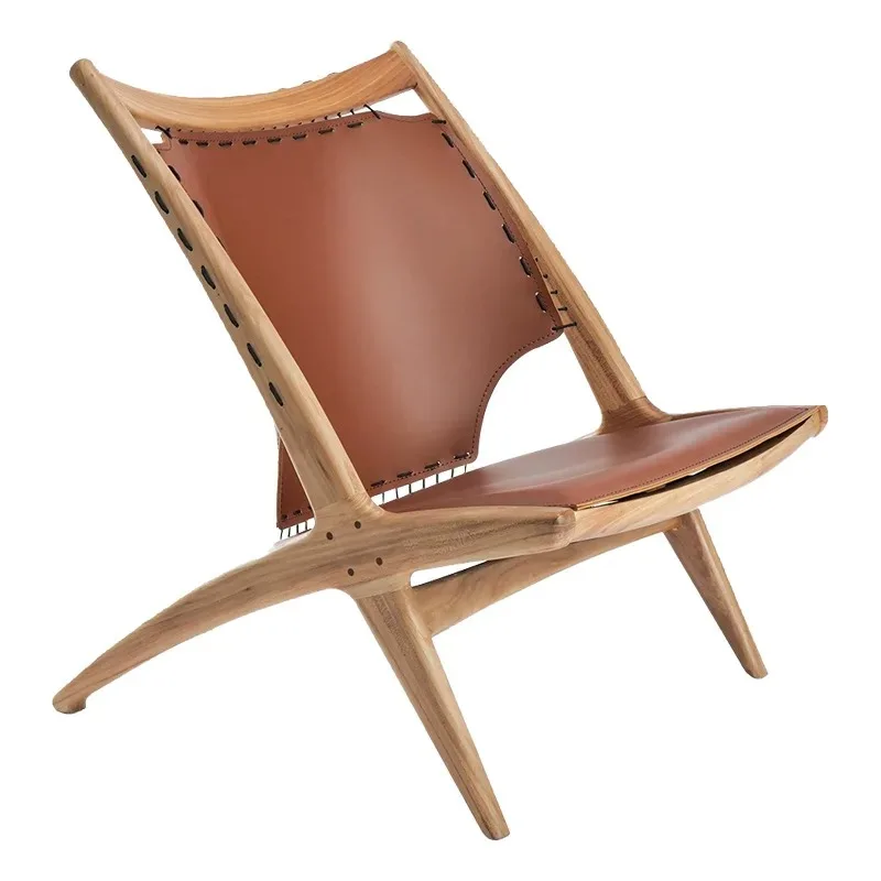 

Single solid wood back recliner home living room leisure designer lazy sofa chair small apartment