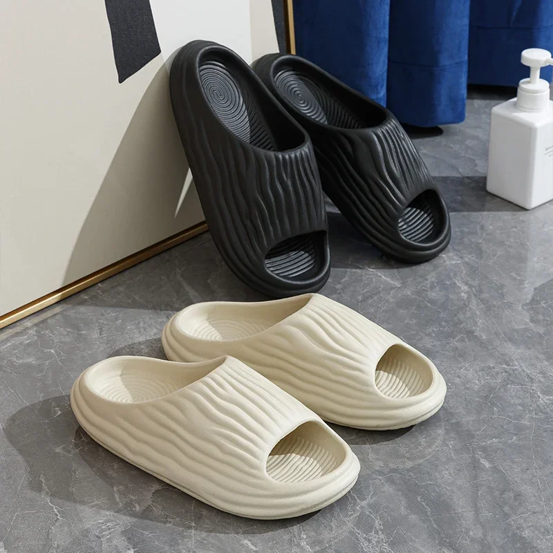 Thick Bottom EVA Slippers for Couple Summer 2026 Anti Slip Platform Cloud Slippers Women Comfortable Soft Sole Home Indoor Shoes