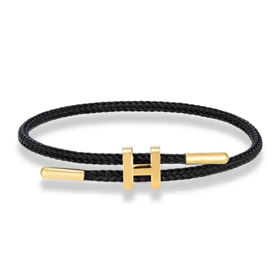 Multicolor Stainless Steel Wire Rope Adjustable Bracelet Waterproof No Fade Luxury Minimalist Couple Jewelry Gift for Men Women