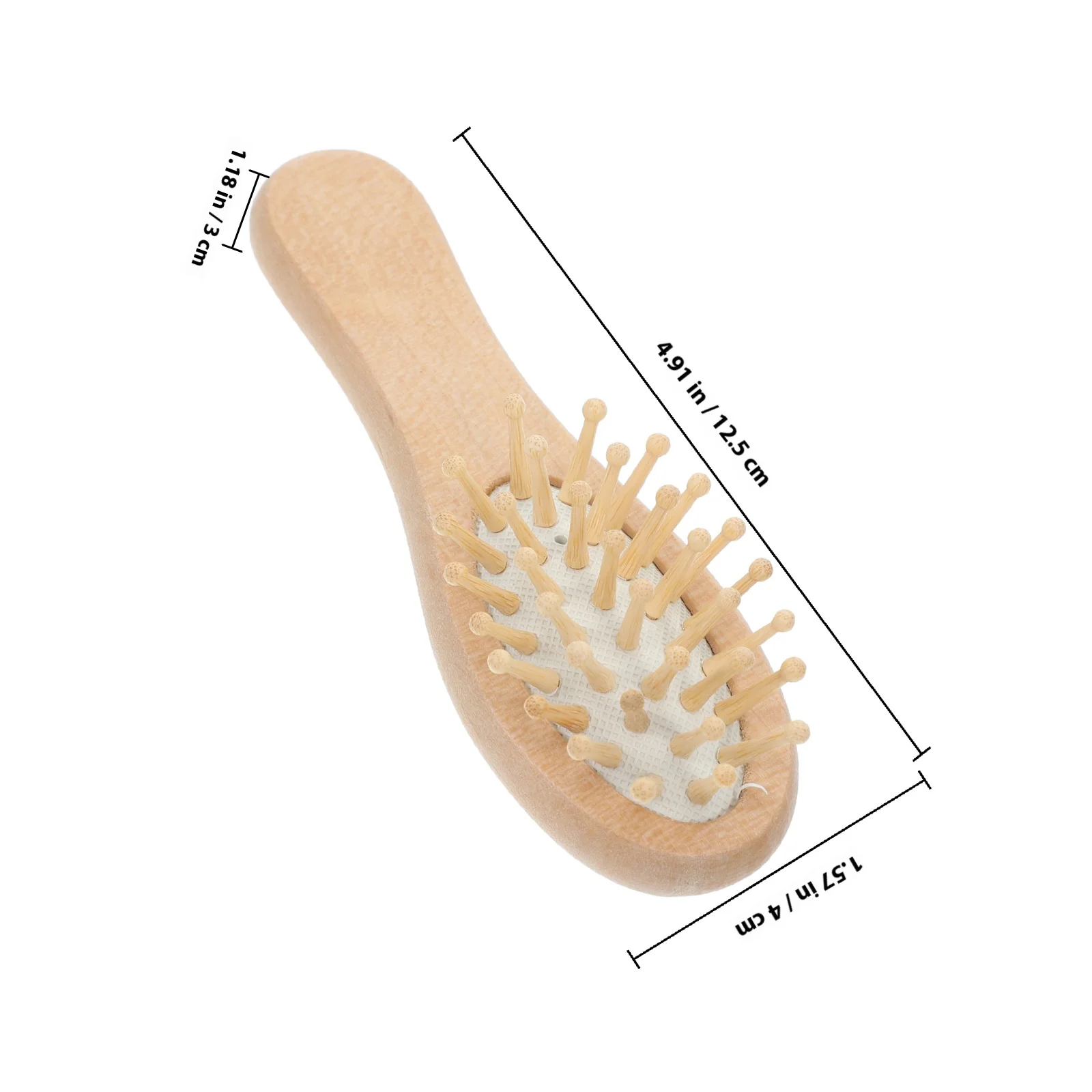 Mini Wooden Hair Brush Cushion Design Detangling Comb for -Free Shine Lightweight Portable Scalp Massage Tool for Home Or