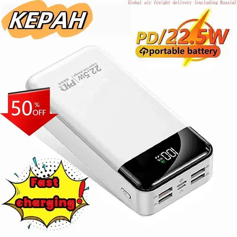 

100000mAh high-capacity charger with digital display comes with its own line pd22. 5W super fast charging mobile power supply