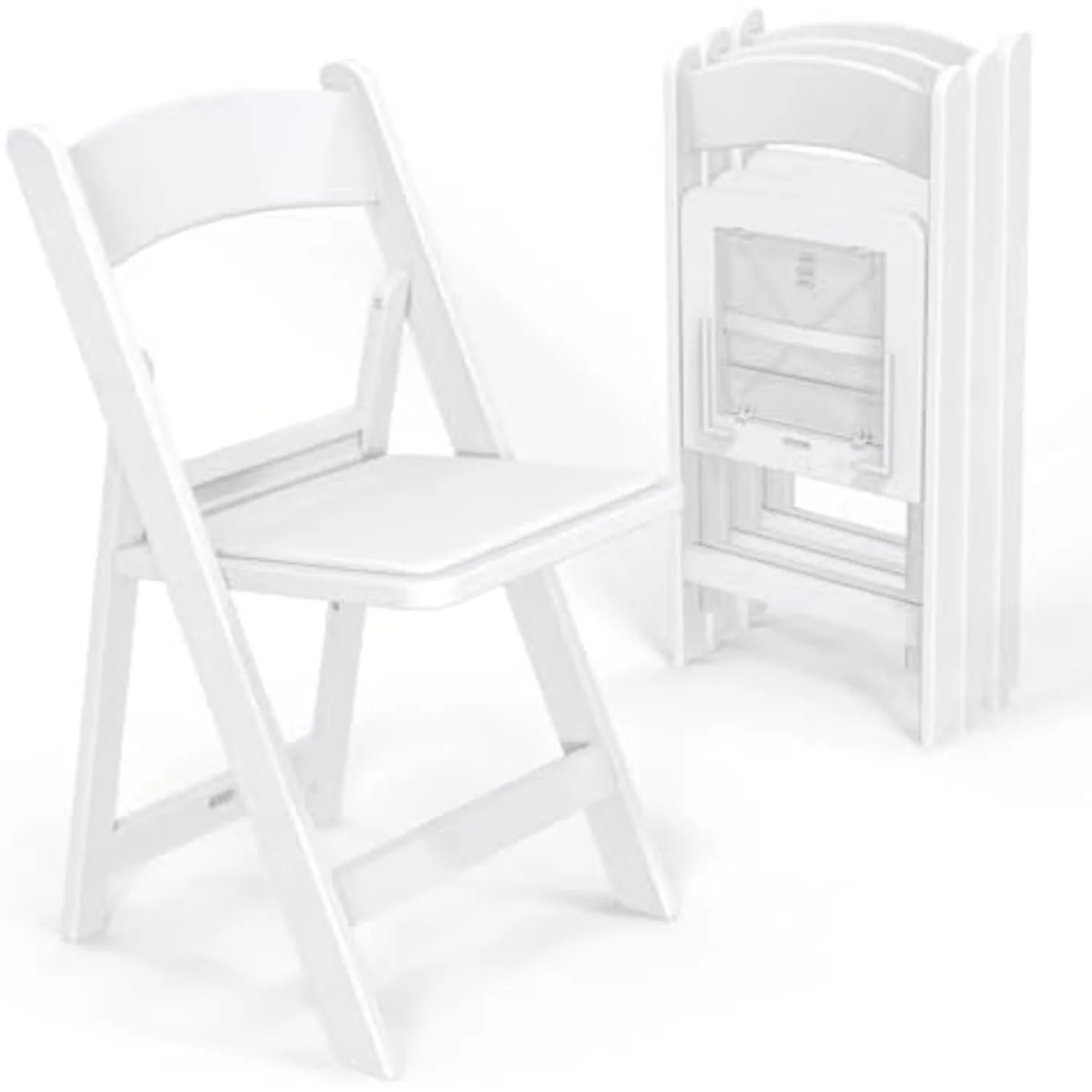 Resin Folding Chairs with Cushion, Foldable Plastic Chair with Comfortable Padded Seats, Perfect for Event Party Indoor