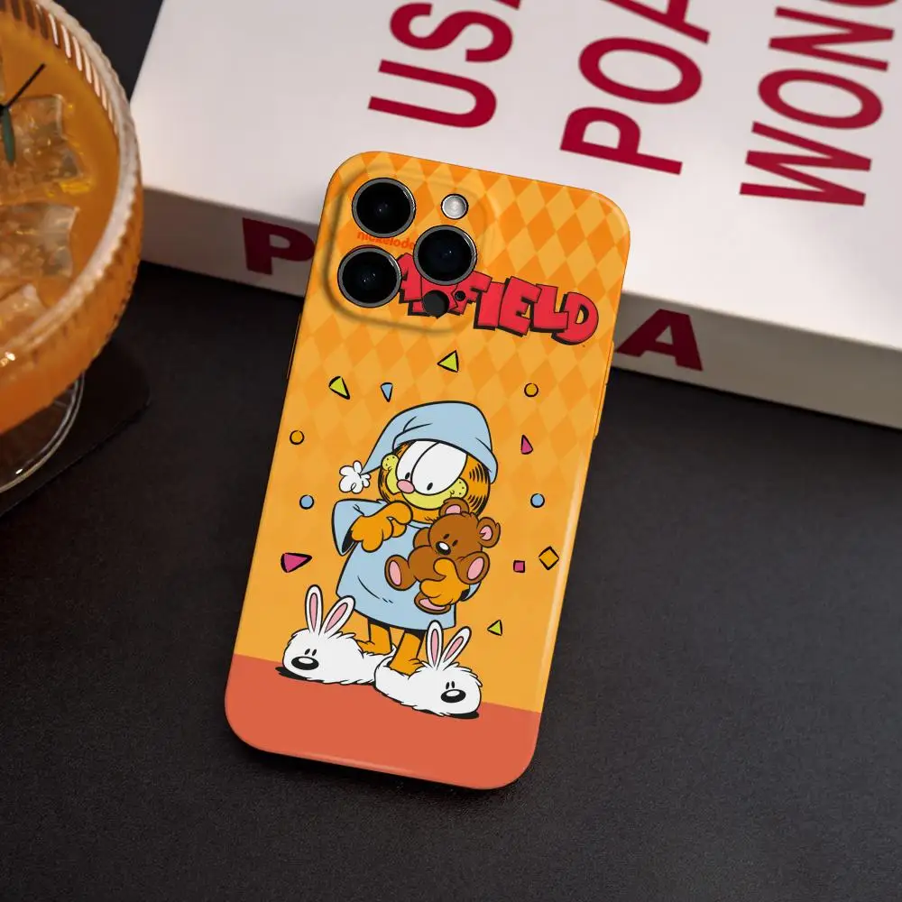 حافظة هاتف لهاتف آيفون 17 16 15 14 13 12 Pro G-Garfields كارتون ماكس بلس لامع عالي الدقة بفتحة رفيعة غلاف ناعم #2