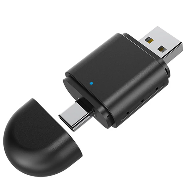 2-In-1 Wireless Carplay Android Auto Adapter Smart AI Box Dongle Support USB&Type-C Wired To Wireless Adapter-N34R