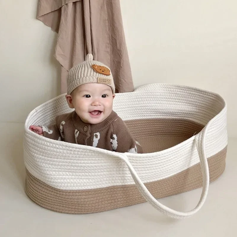 portable-travel-beds-cotton-rope-woven-baby-hand-baskets-baby-cradle-folding-portable-newborn-bed-going-out-sleeping-basket