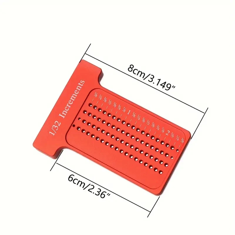 Metric/Inch T-Square Scribing Woodworking Scribe Hole Marking Gauge Aluminum Alloy Pocket Ruler T-type Line Drawing DIY Tools ﻿