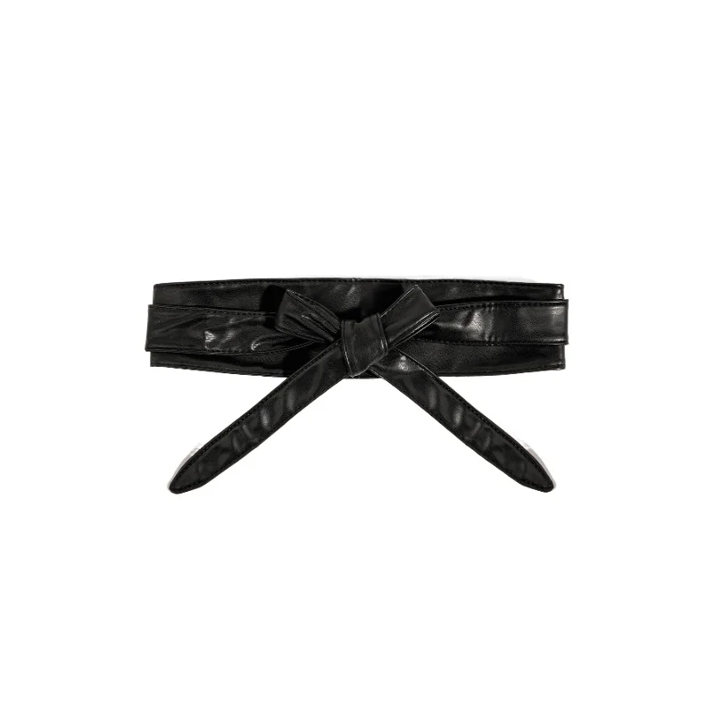 

*Fashionable and versatile women’s free-knotted wide soft leather belt
