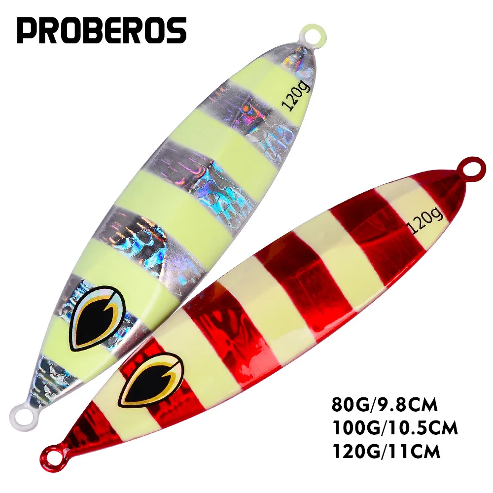 80G 100G luminous Metal Jig Fishing Lure Off Shore Slow Pitch Jig Super Hard Vertical Jigging Spoon Fishing Tackle sea fishing