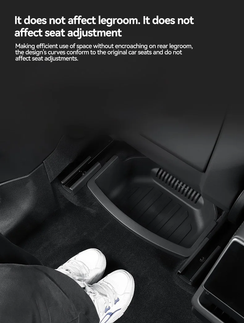 YZ Under Seat Storage Box For Tesla Model YL 6-Seat 2026 Drawer Front Rear Seat Lower Organizer Tray Car Interior Accessories