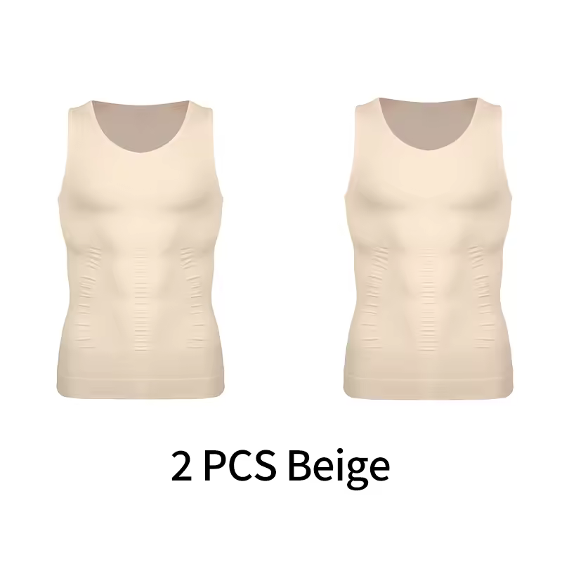 Mens Slimming Body Shaper Vest Shirt Abs Abdomen Slim Gym Workout Tummy Control Compression Tank Top Sleeveless Shapewear - Image 18