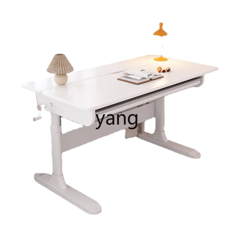 

Yjq Children's Study Desk Solid Wood Desk Student Household Writing Elementary School Students Homework Lifting