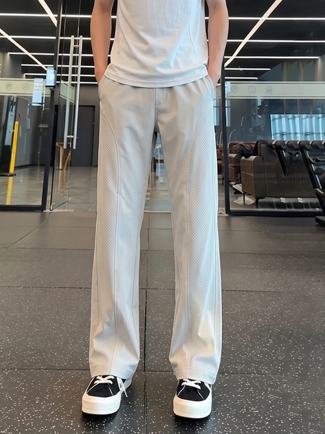 Quick Dry Breathable Ice Silk Casual Pants Men's Drapey Straight Leg Summer Thin Cool Feeling Lightweight Comfortable Shorts