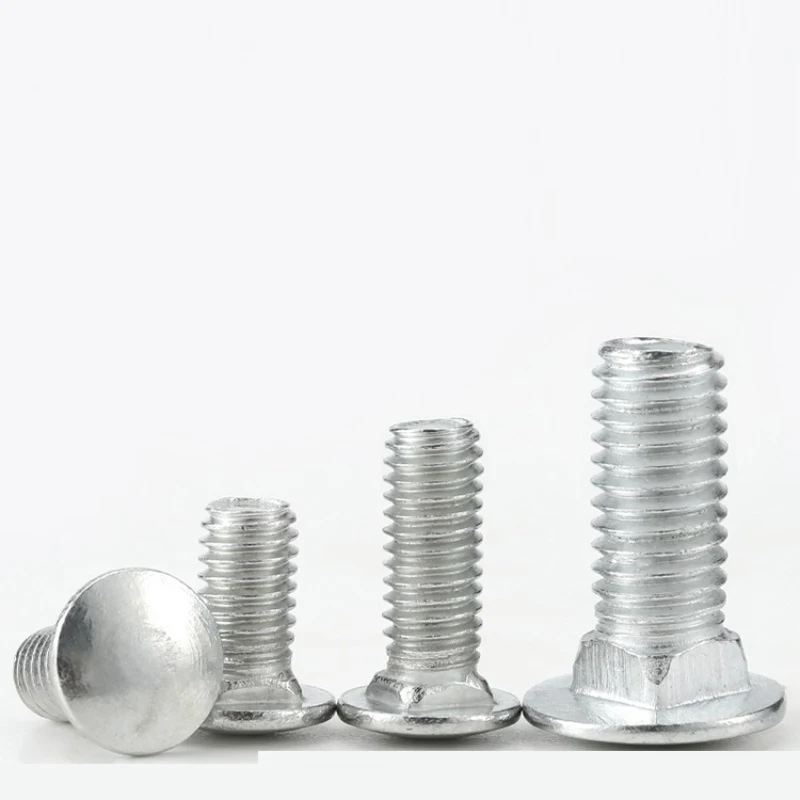 25/50 قطعة M6 M8 الزنك مطلي الكربون الصلب الجمالون رئيس مستدير ساحة الرقبة النقل الترباس مدرب المسمار ل الرف مكتب الأثاث #2