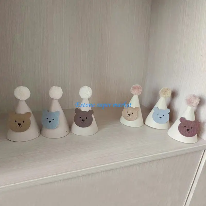 090B Lovely Bear Baby Birthday Hat Soft Comfortable Shower Party Accessory Props