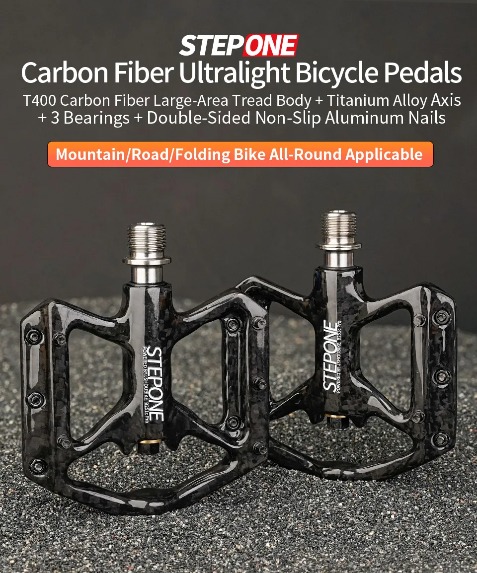 Jshou Fahrrad Fahrrad pedale ultraleichte Kohle faser rutsch feste Straße Mountain MTB Fahrrad pedal wasserdichtes Fahrrad zubehör/Teile – Detail 1