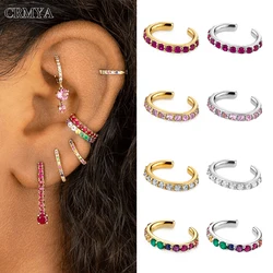 CRMYA Color CZ Zircon Ear Cuff For Women Vintage Gold Silver Filled Fake Piercing Women's Clip Earrings 2022 Jewelry Wholesale