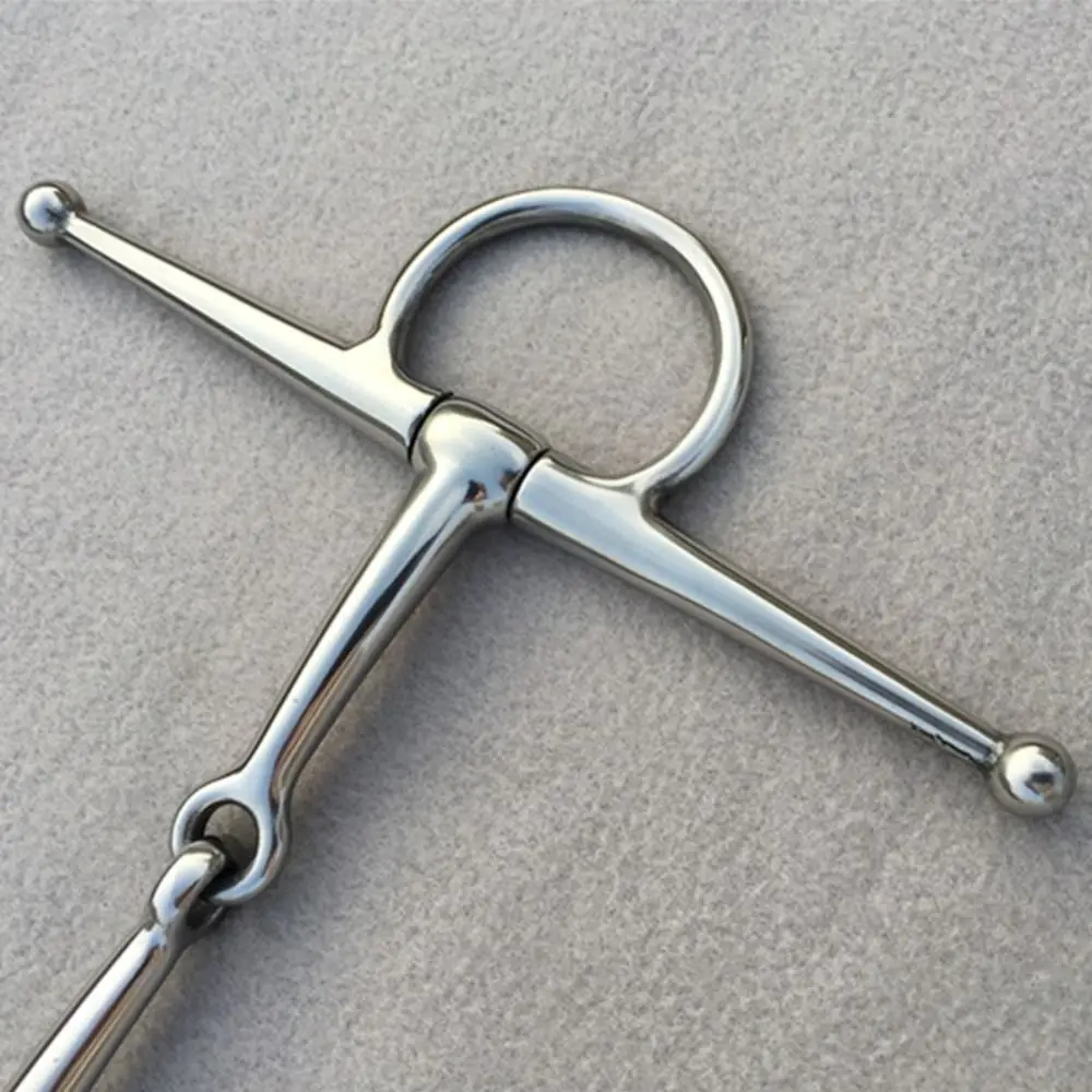 Stainless Steel Horse Bit Polished Durable Full Cheek Snaffle Bit Horse Riding Accessory H-TYPE Horse Mouth Tack