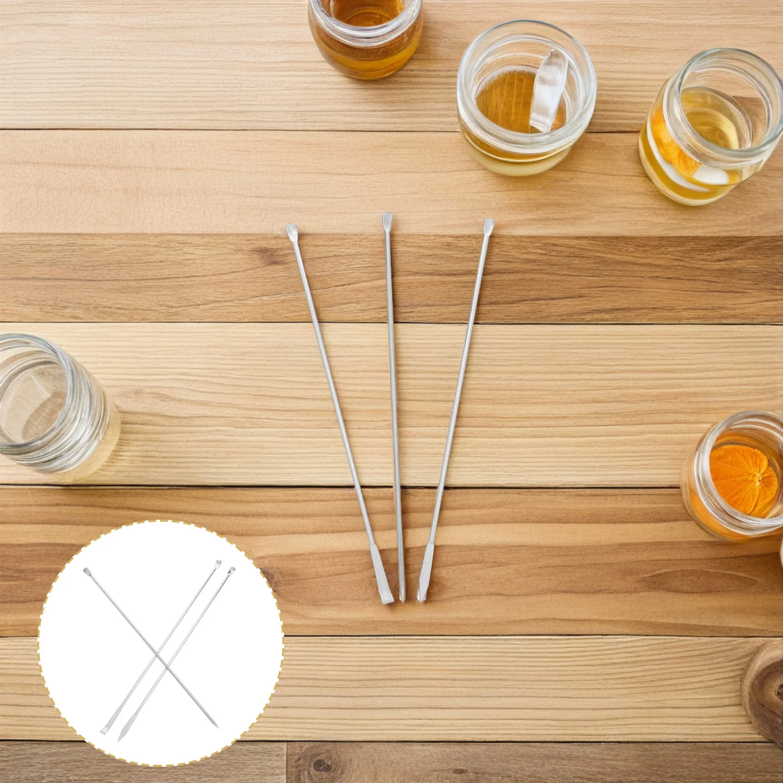 

3Pcs Milligram Measuring Spoons Stainless Steel Trace Scoop for Lab Sampling Pharmacy Reagent Transfer and Microsampling