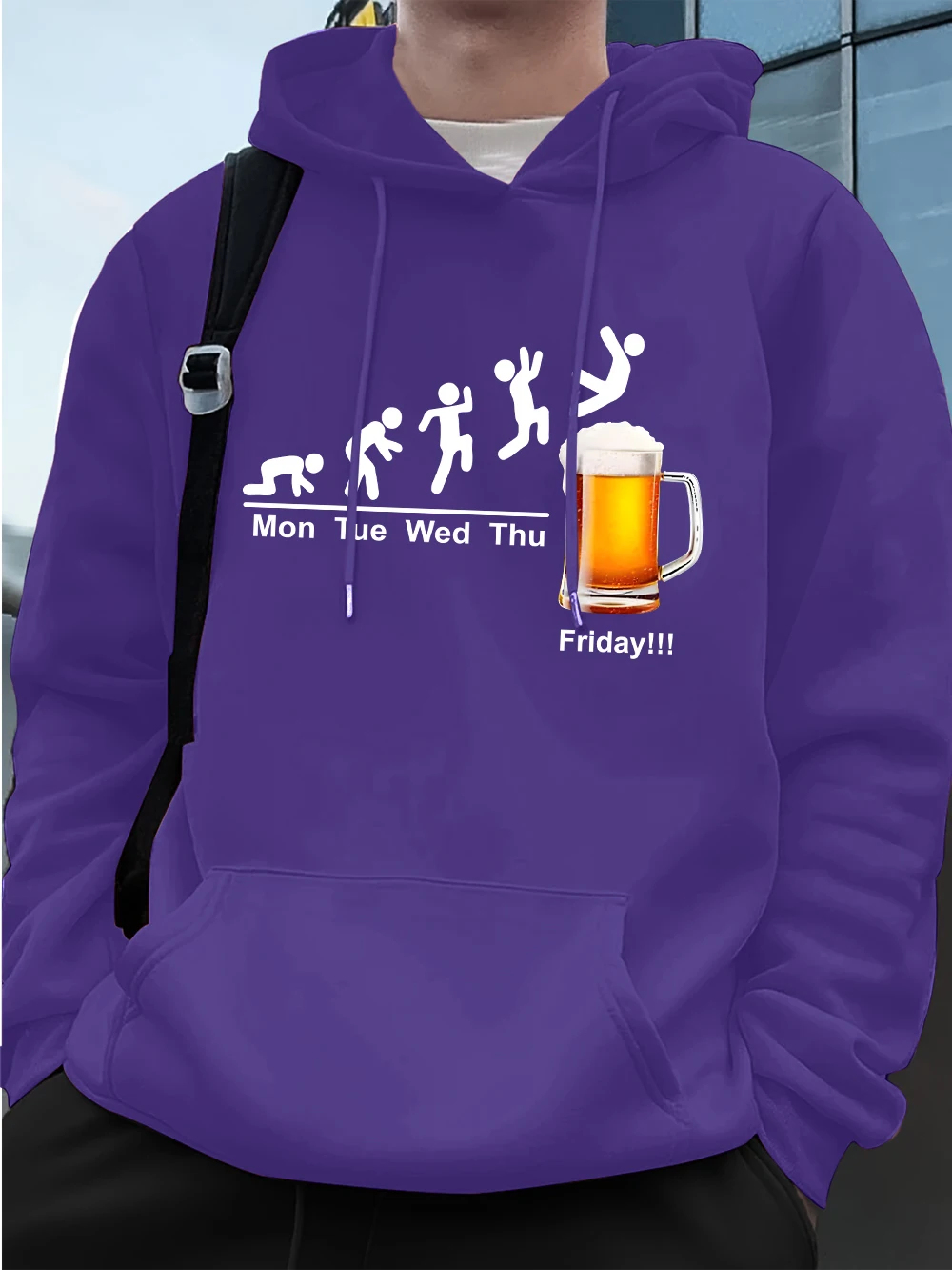 مضحك الجمعة البيرة عاشق مطبوعة الرجال البلوز الشتاء فضفاض هوديس الرياضة جيب الصوف الدافئة الشارع الشهير أساسيات الرجال الملابس #1