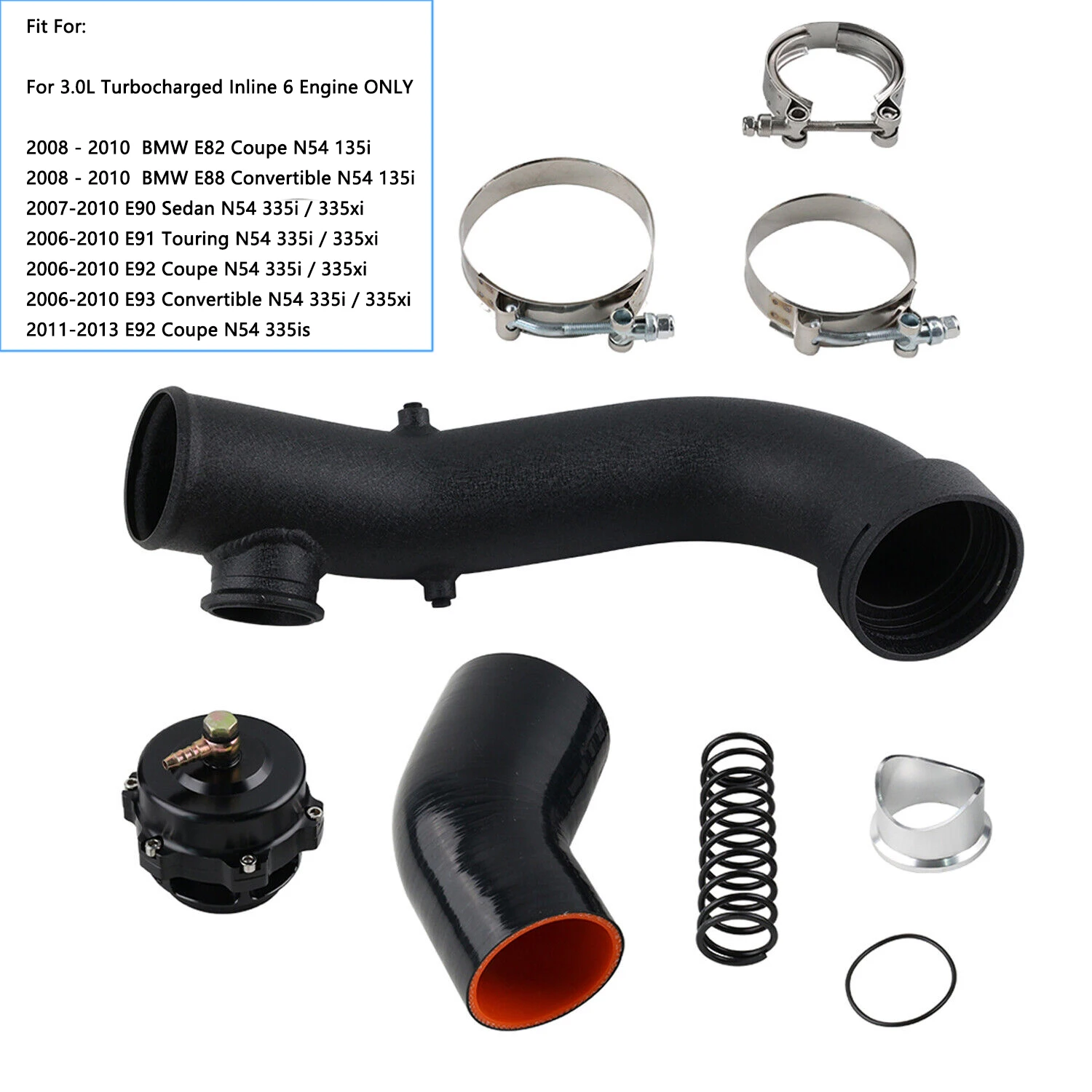 Intake Turbo Charge Pipe Kit ForBMW N54 335i E82 E88 335i 335xi E90 E91 E92 E93 50mm Bov